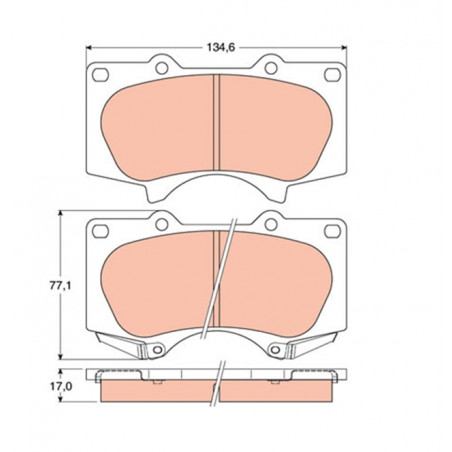 PASTILLAS DE FRENO PARA TOYOTA HILUX 05/09 T/SUMITOMO(134mm)DEL.